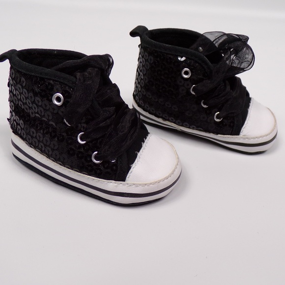 STEPPING STONES Black & White Hightop Sequ… - Picture 2 of 5